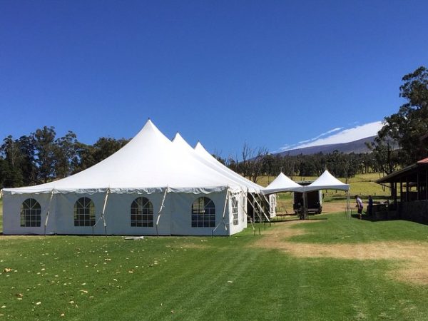 party tent and table